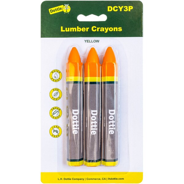 L.H. Dottie Yellow Lumber Crayon (3 Pack)